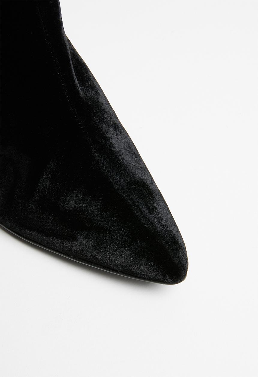 MANGO - Velvet heel ankle boot - black