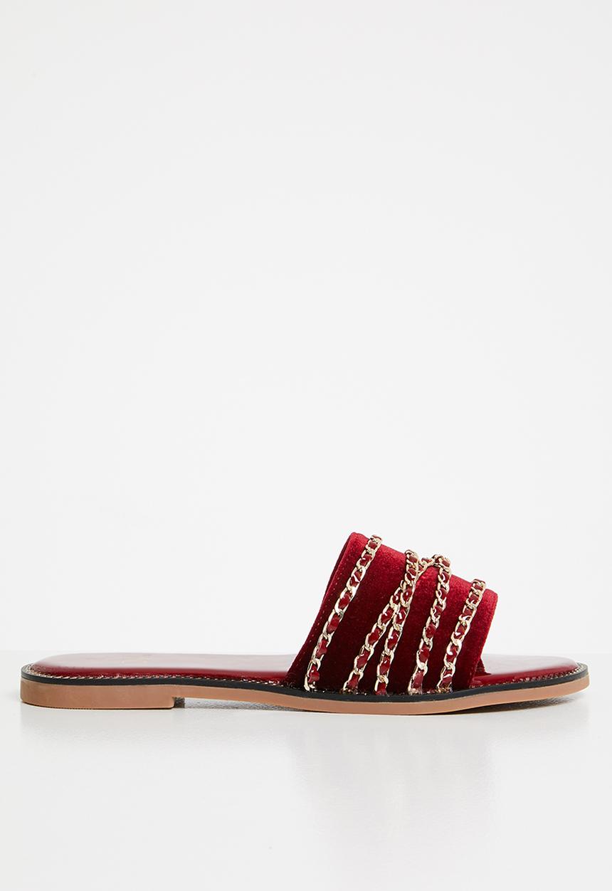 Dolce Vita - Chain detail slides - burgundy