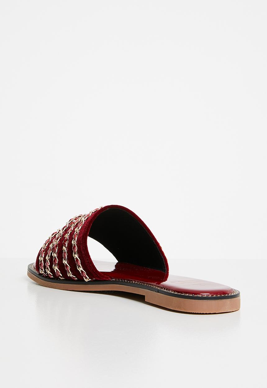 Dolce Vita - Chain detail slides - burgundy
