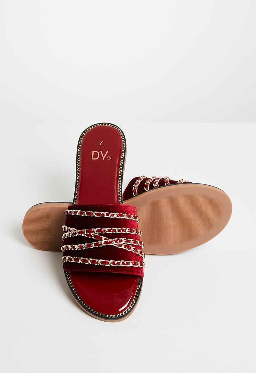 Dolce Vita - Chain detail slides - burgundy