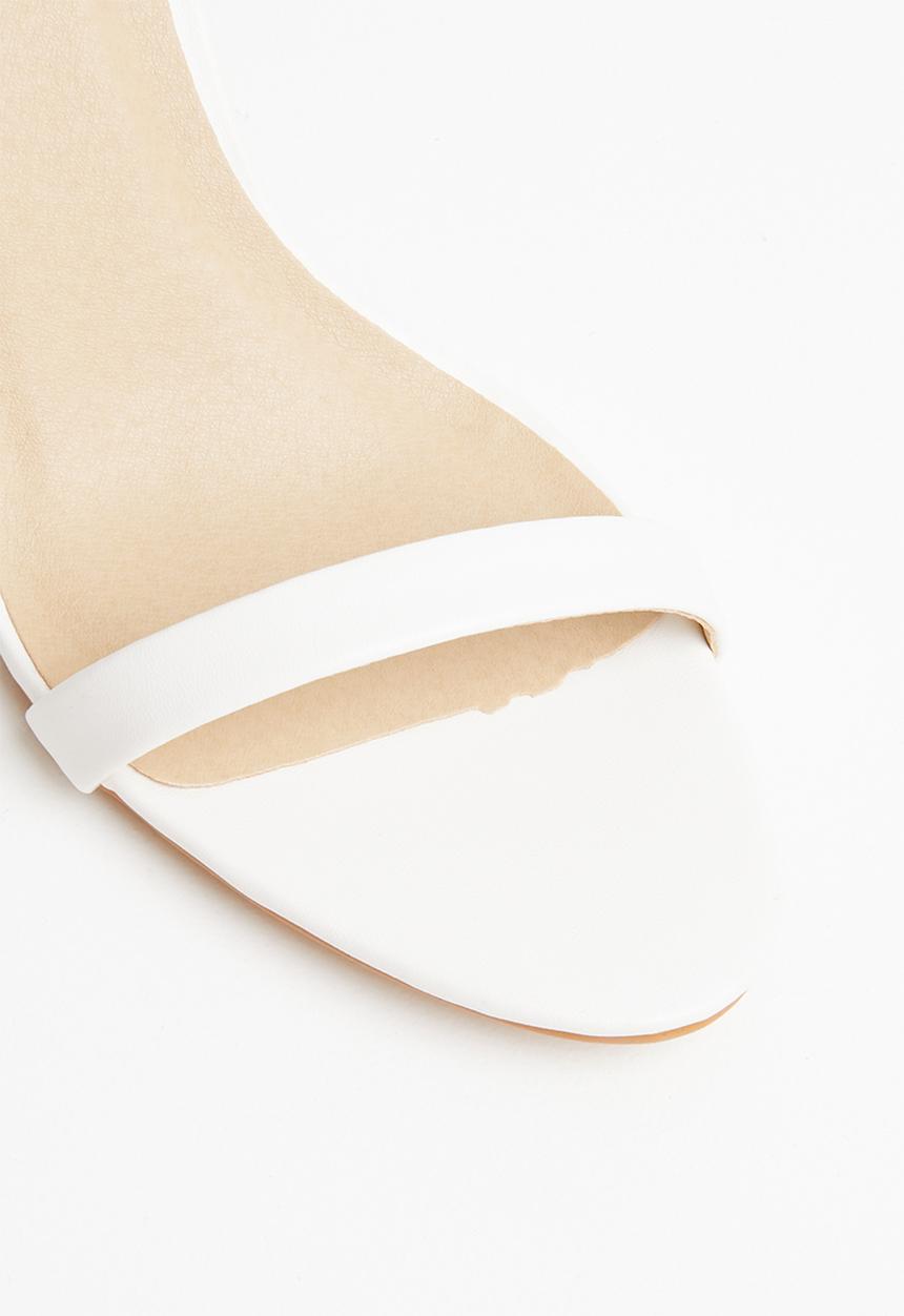 Truffle - Barely there low heel sandals - white