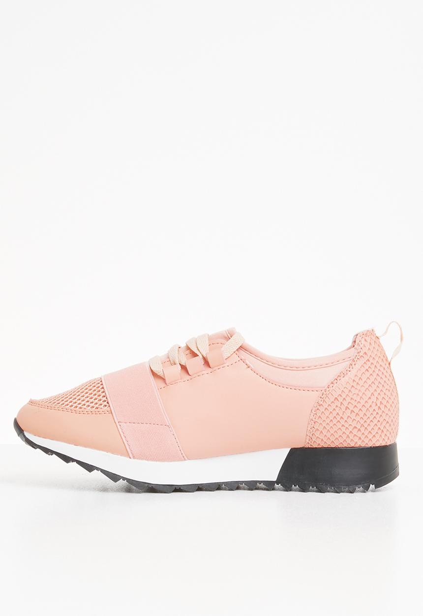 Truffle - Lace mesh lace-up sneakers -pink