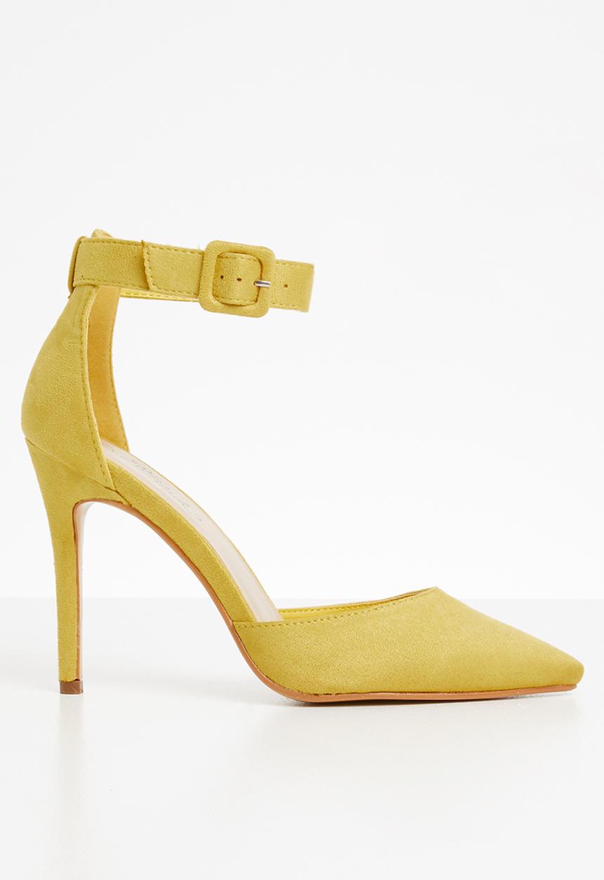 Miss Black - Tinuka ankle strap heels - yellow