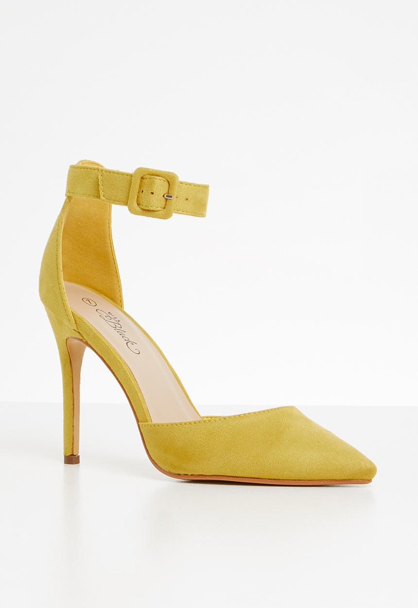 Miss Black - Tinuka ankle strap heels - yellow