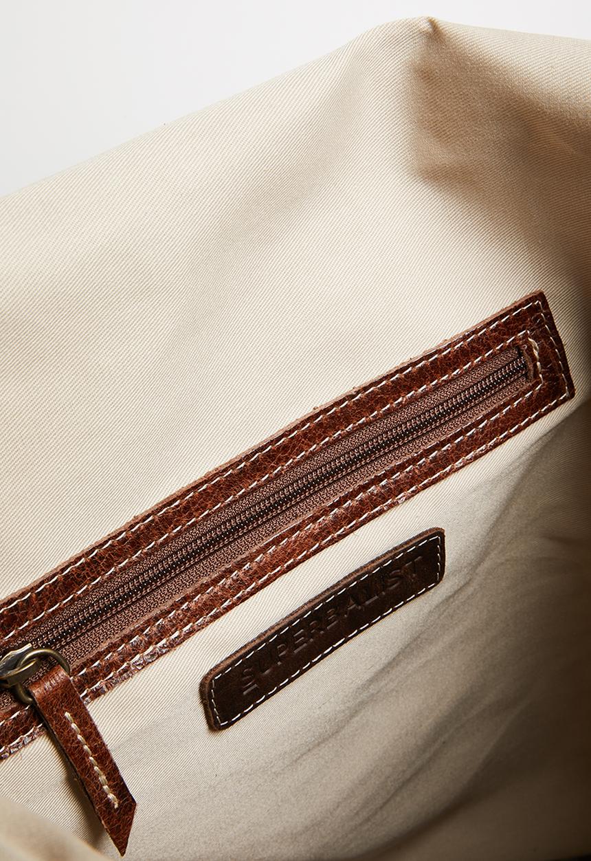 Superbalist - Utility canvas and leather backpack - khaki green