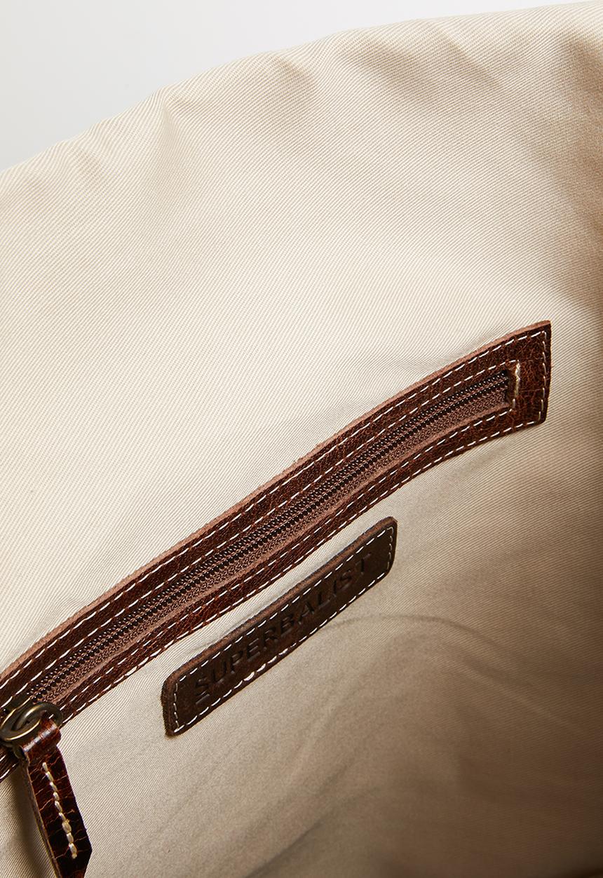 Superbalist - Utility canvas and leather backpack - beige