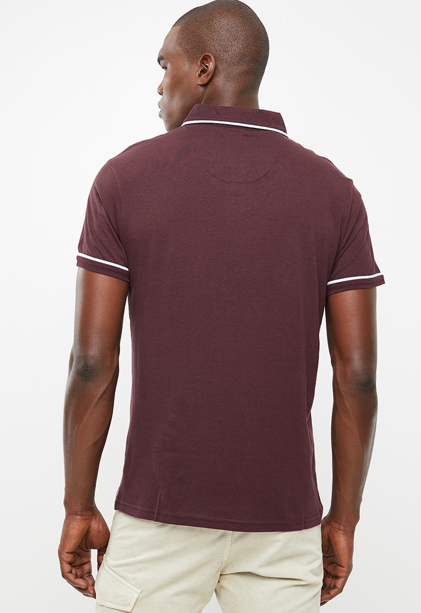 STYLE REPUBLIC - Block pique golfer - maroon