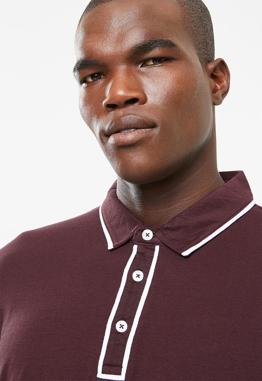 STYLE REPUBLIC - Block pique golfer - maroon