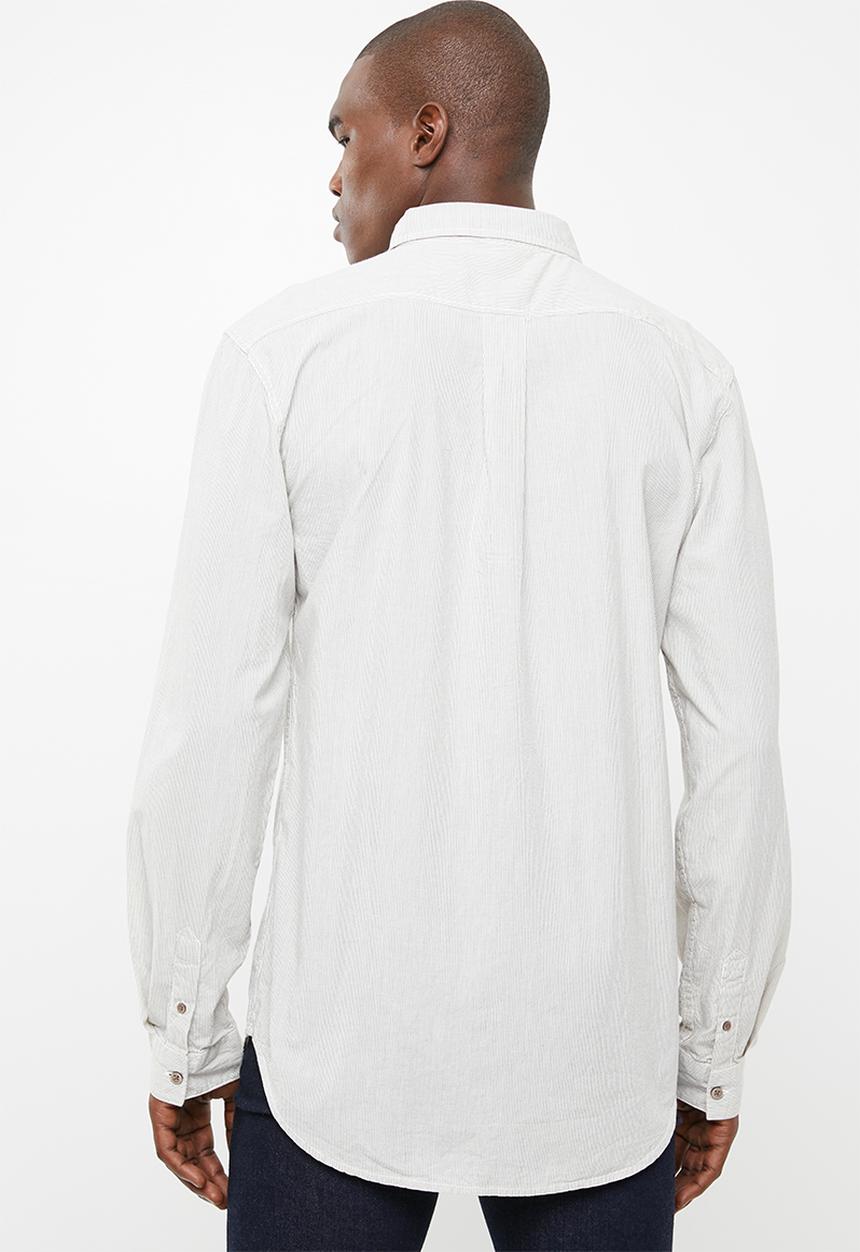 STYLE REPUBLIC - Bell fine stripe shirt - beige & taupe