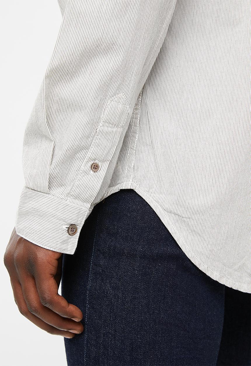 STYLE REPUBLIC - Bell fine stripe shirt - beige & taupe
