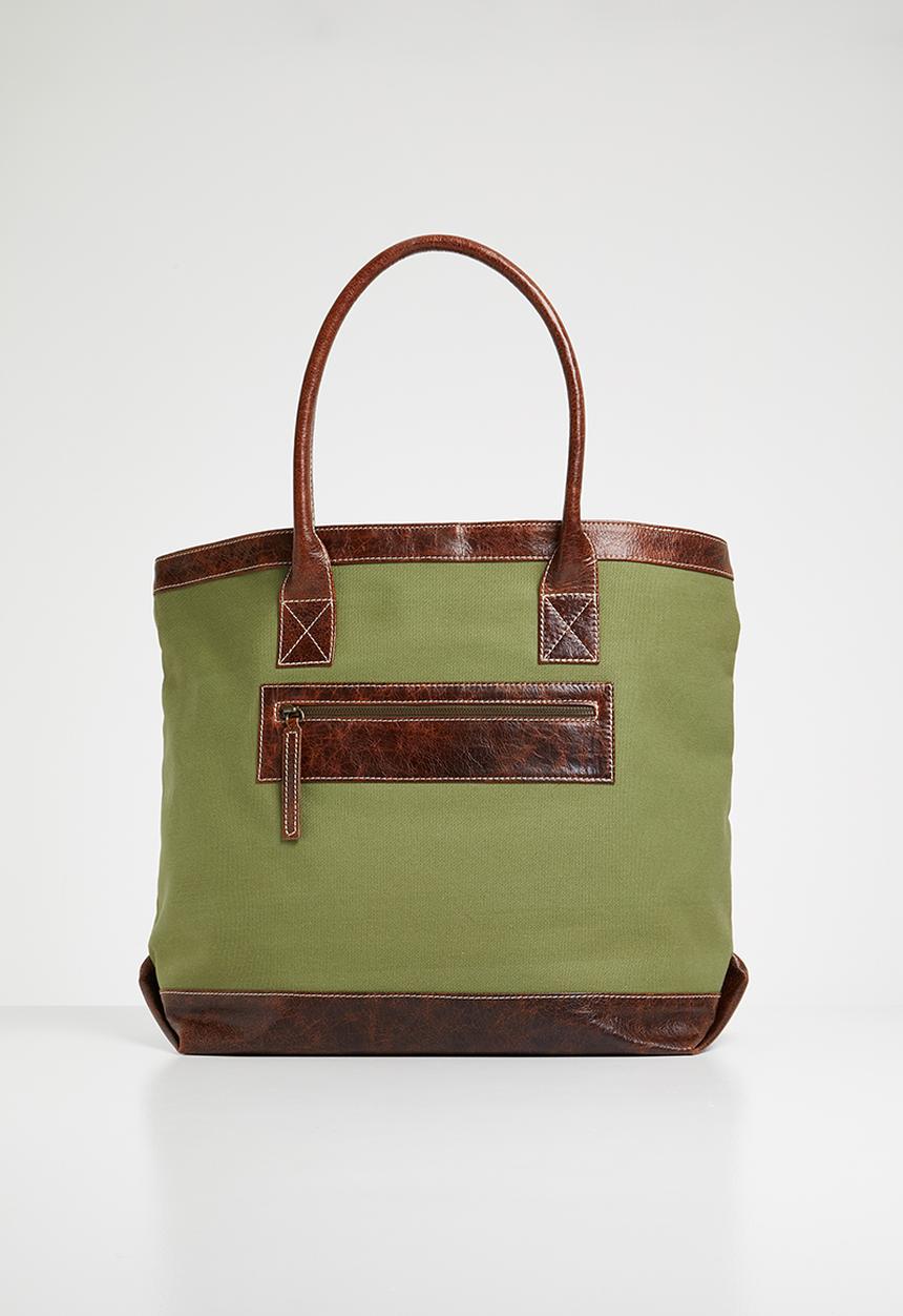 Superbalist -  Hold all tote canvas and leather tote - khaki green