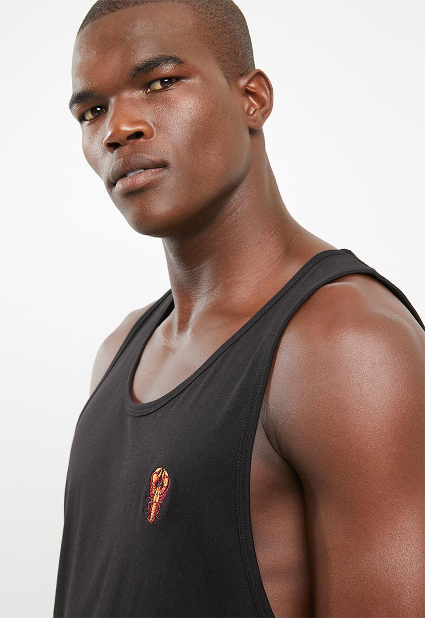 Brave Soul - Deakin scoop neck vest - black