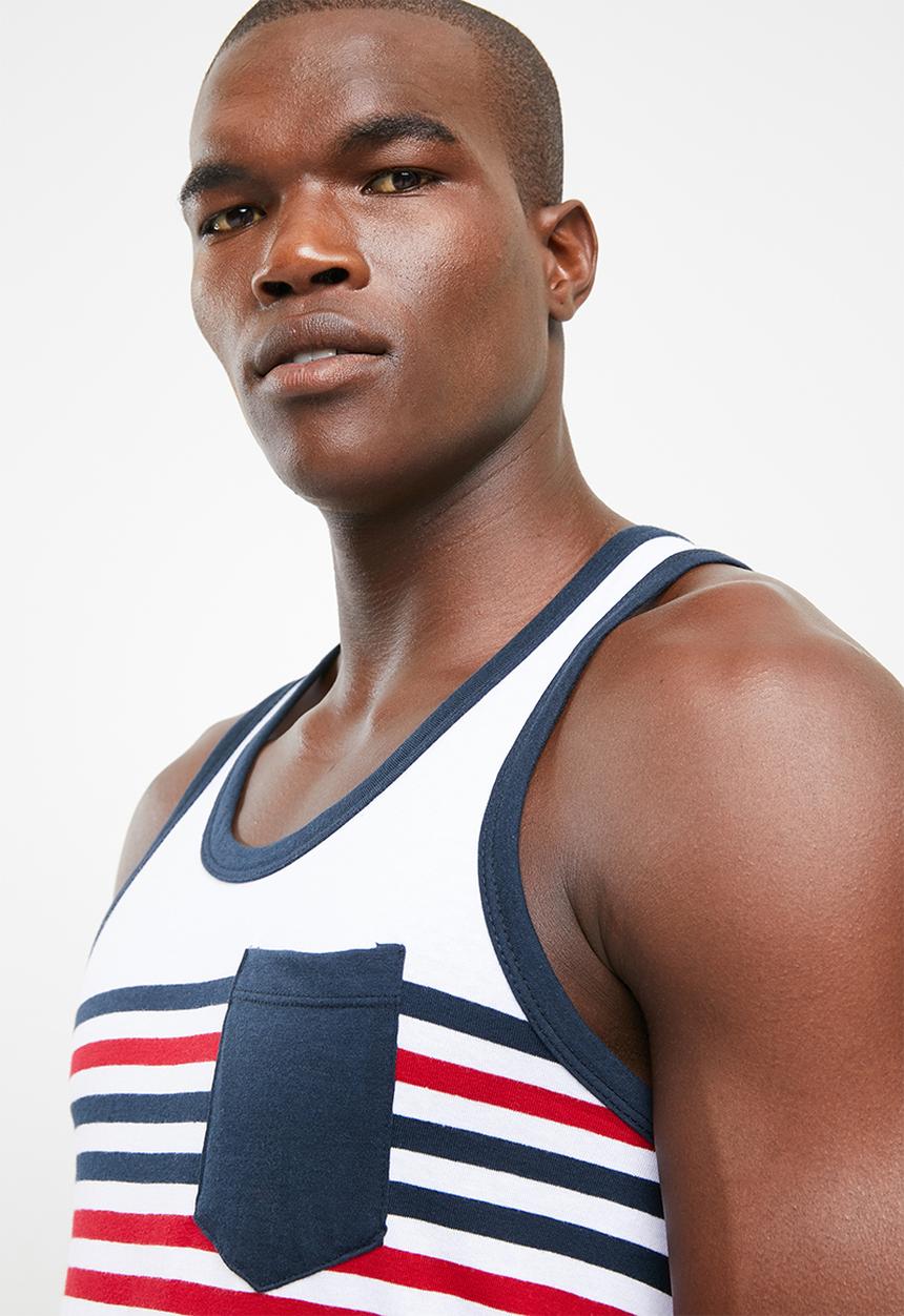 Brave Soul - Naval scoop neck vest - red