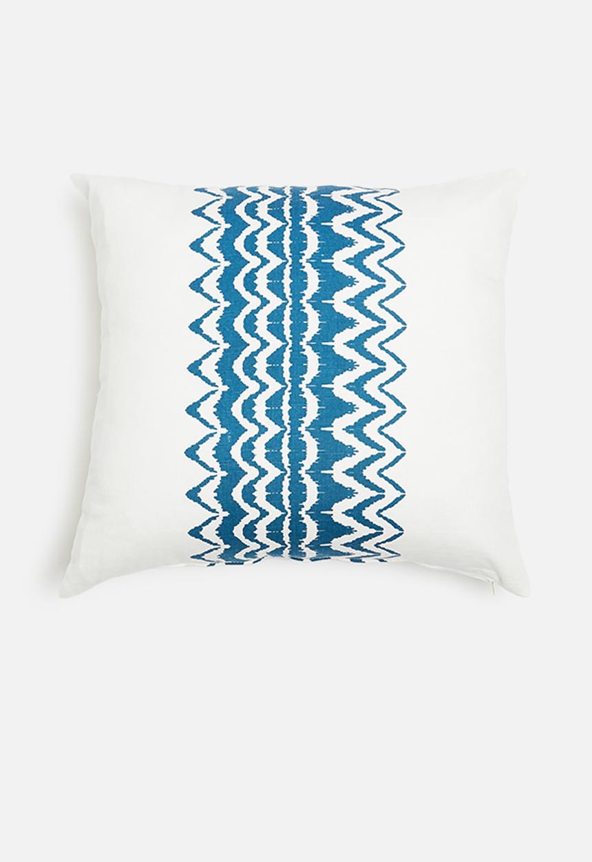 Sixth Floor - Pine cushion cover - blue & white