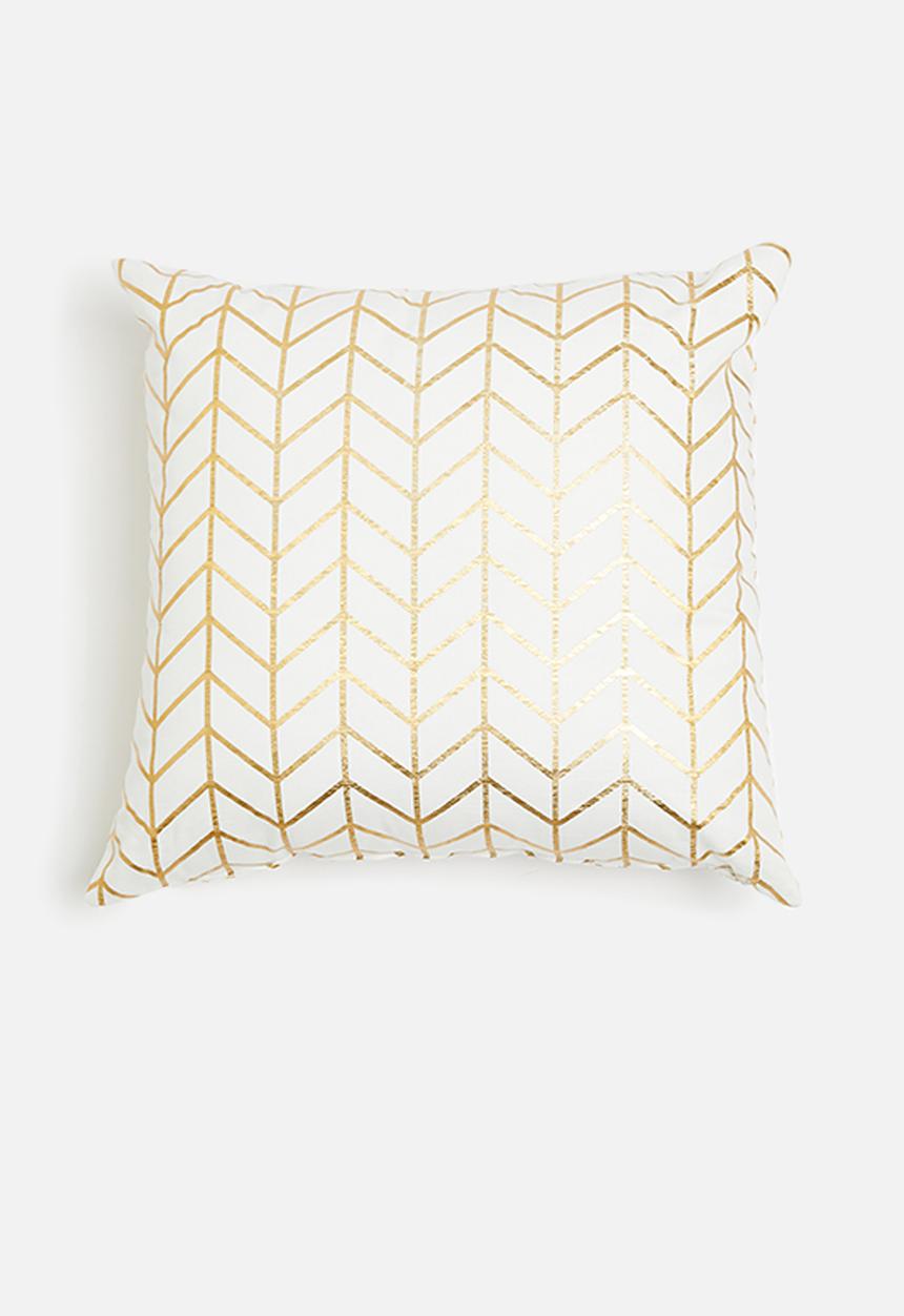 Sixth Floor - Lark cushion cover - gold & white