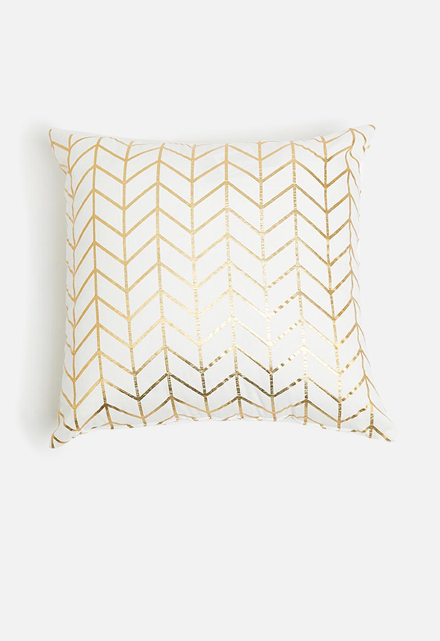 Sixth Floor - Lark cushion cover - gold & white