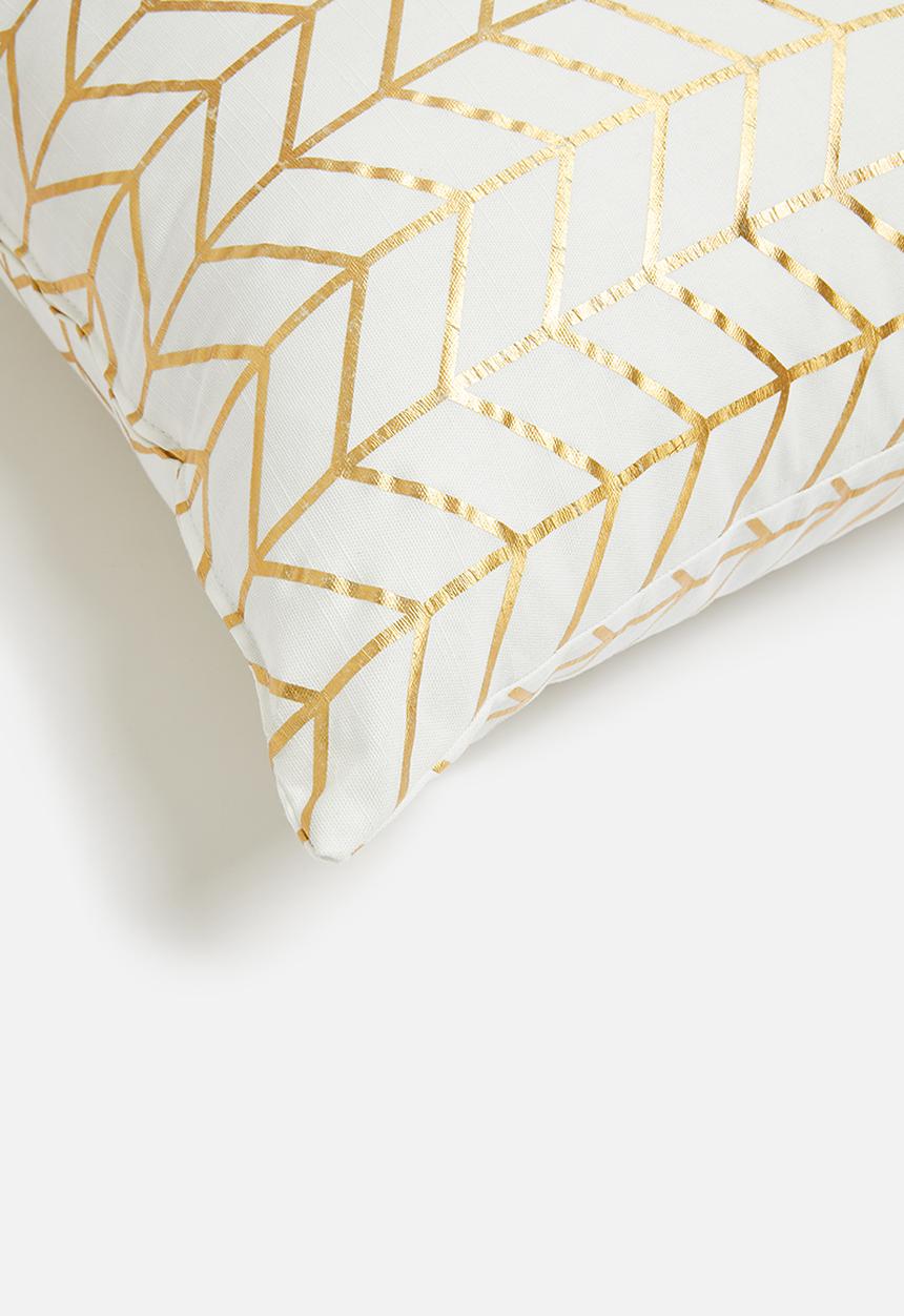 Sixth Floor - Lark cushion cover - gold & white