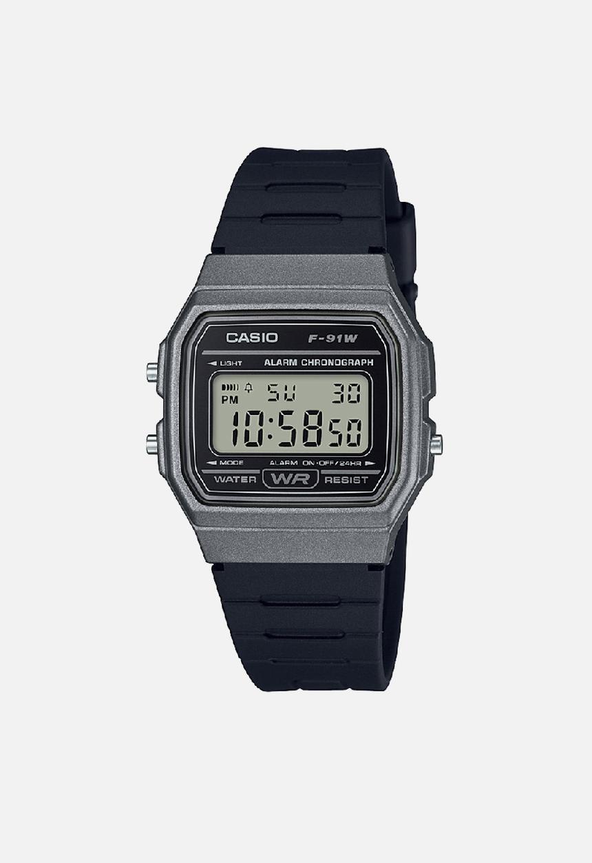 Casio - Digital watch F-91WM-1B -silver/black