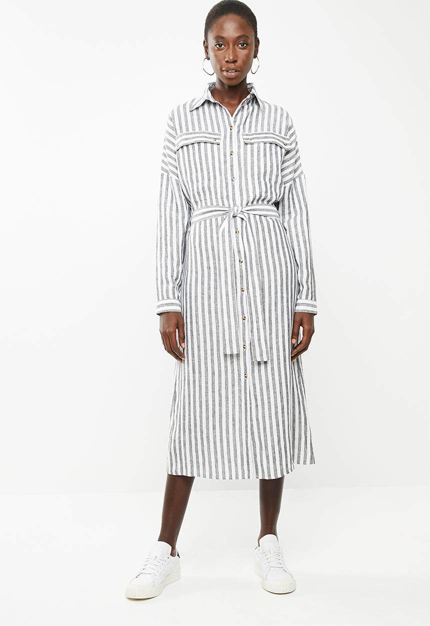 Superbalist - Midi length shirt dress - blue and white 