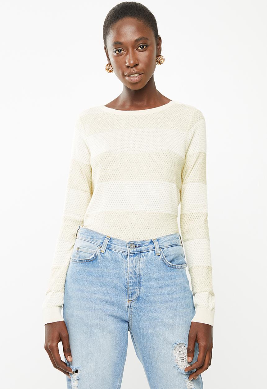 Vero Moda - Francine long sleeve button back cardi - cream 