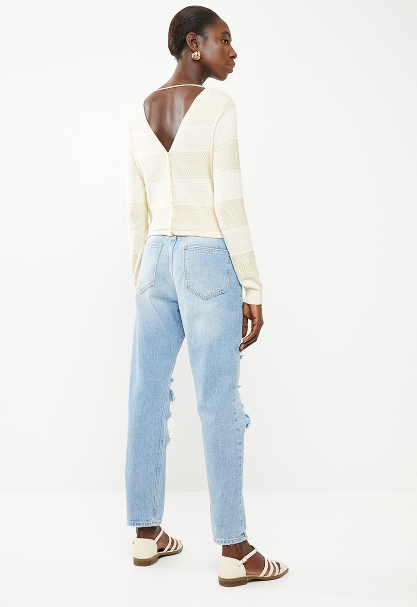 Vero Moda - Francine long sleeve button back cardi - cream 