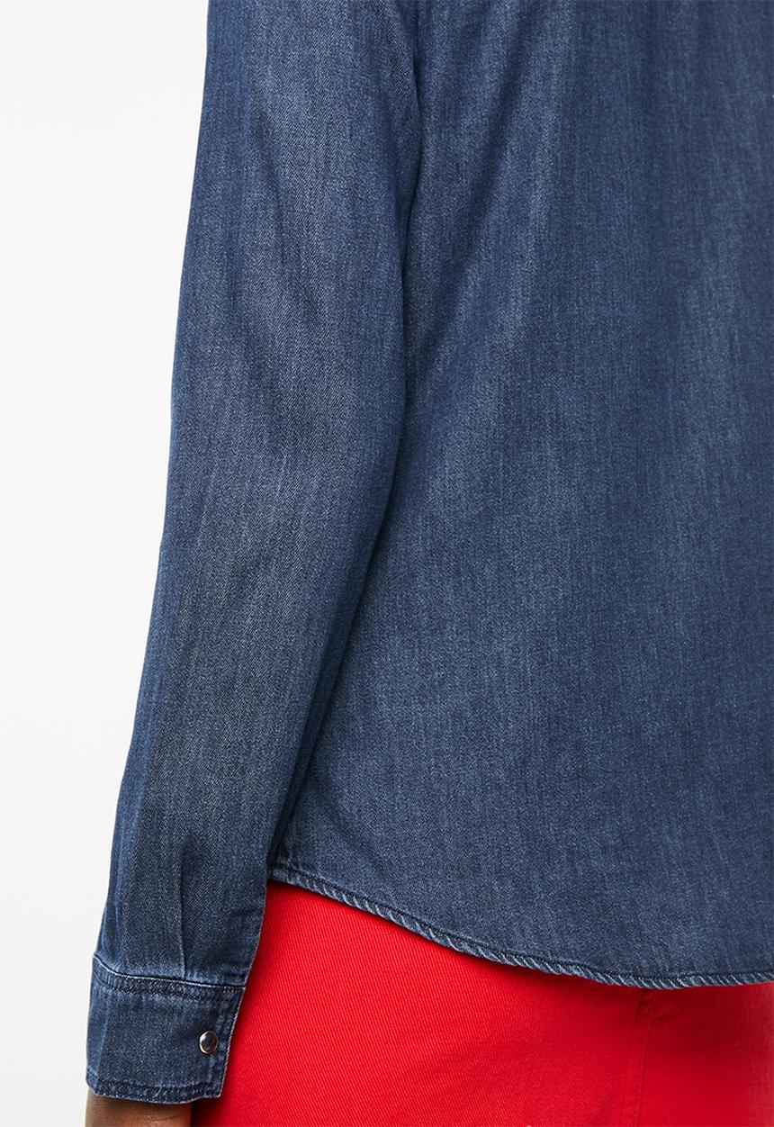 Vero Moda - Maria long sleeve denim slim shirt - blue