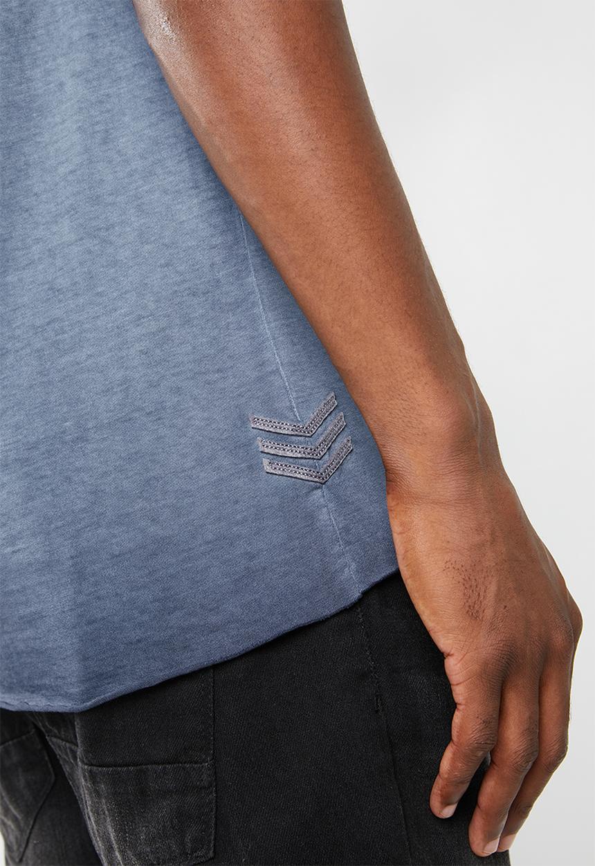 S.P.C.C - Dirty dye raw edge tee - blue