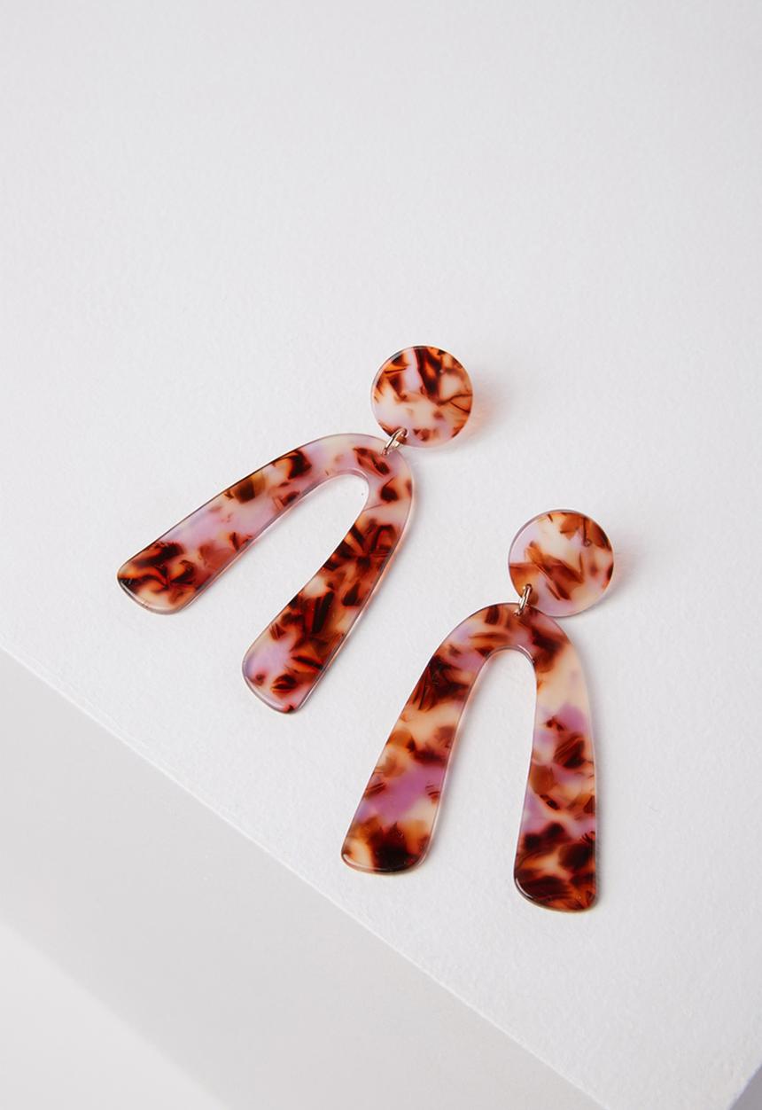 Rubi - New york tort earrings - pinky