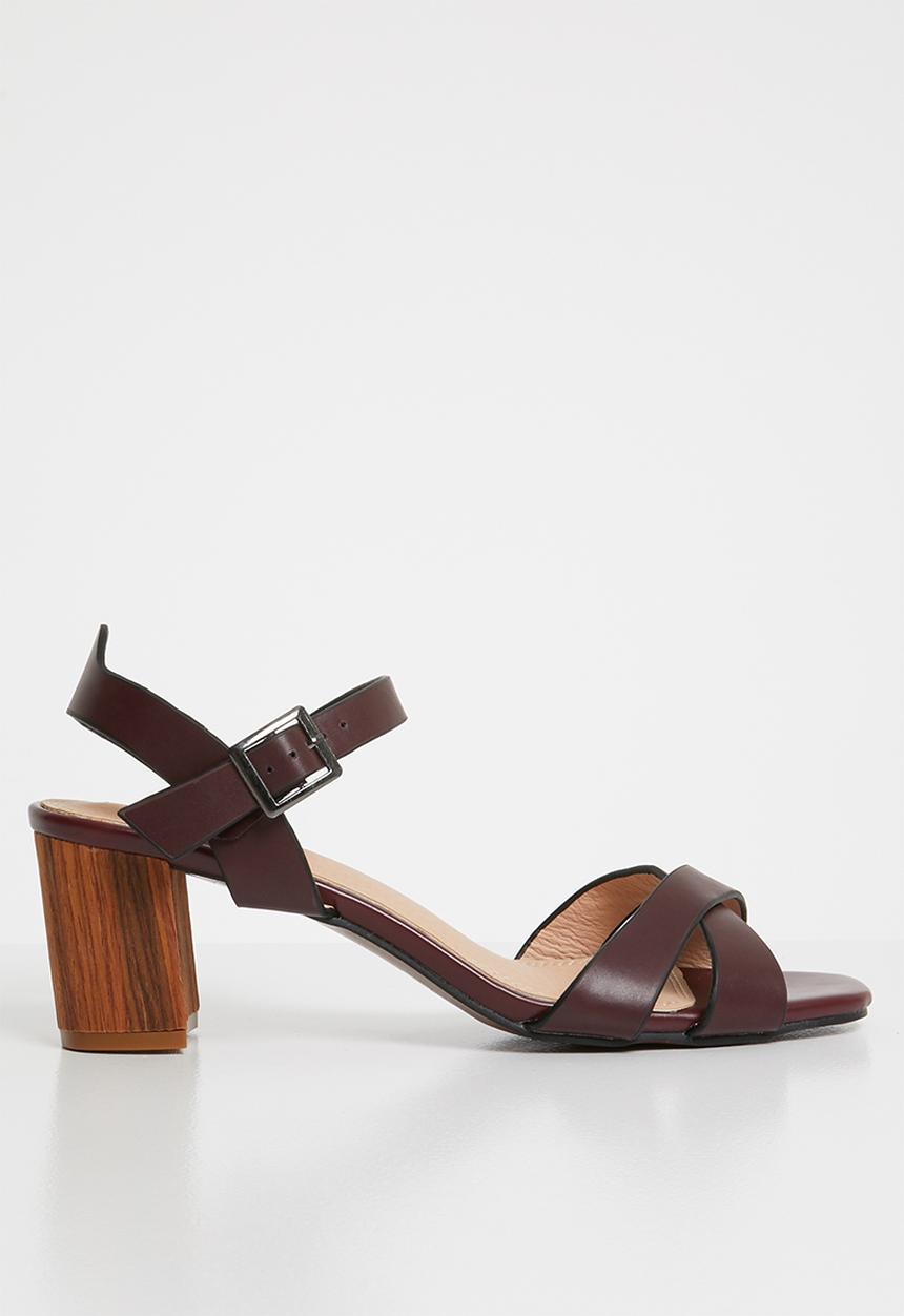 Dolce Vita - Leather crossover heels - burgundy