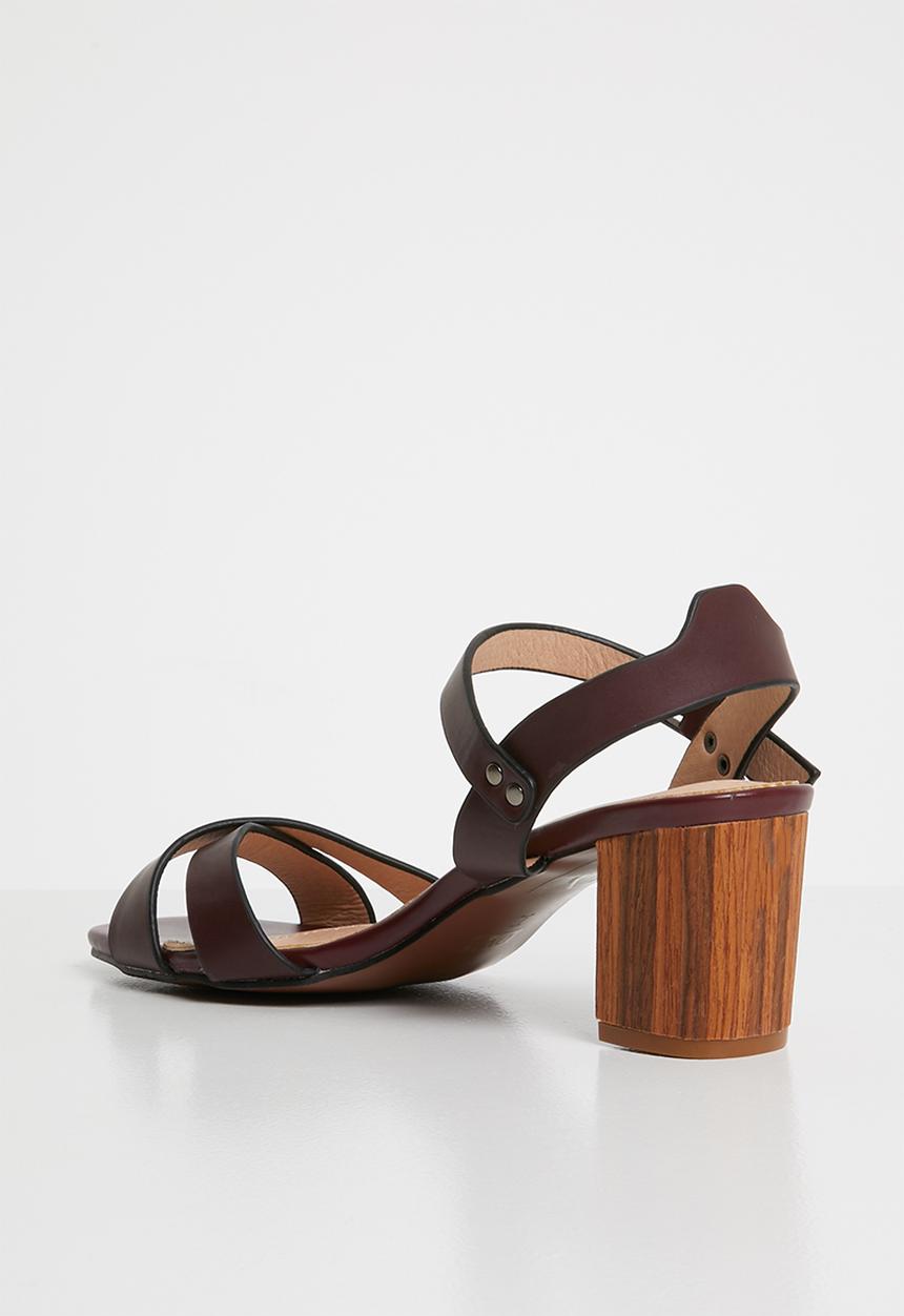 Dolce Vita - Leather crossover heels - burgundy