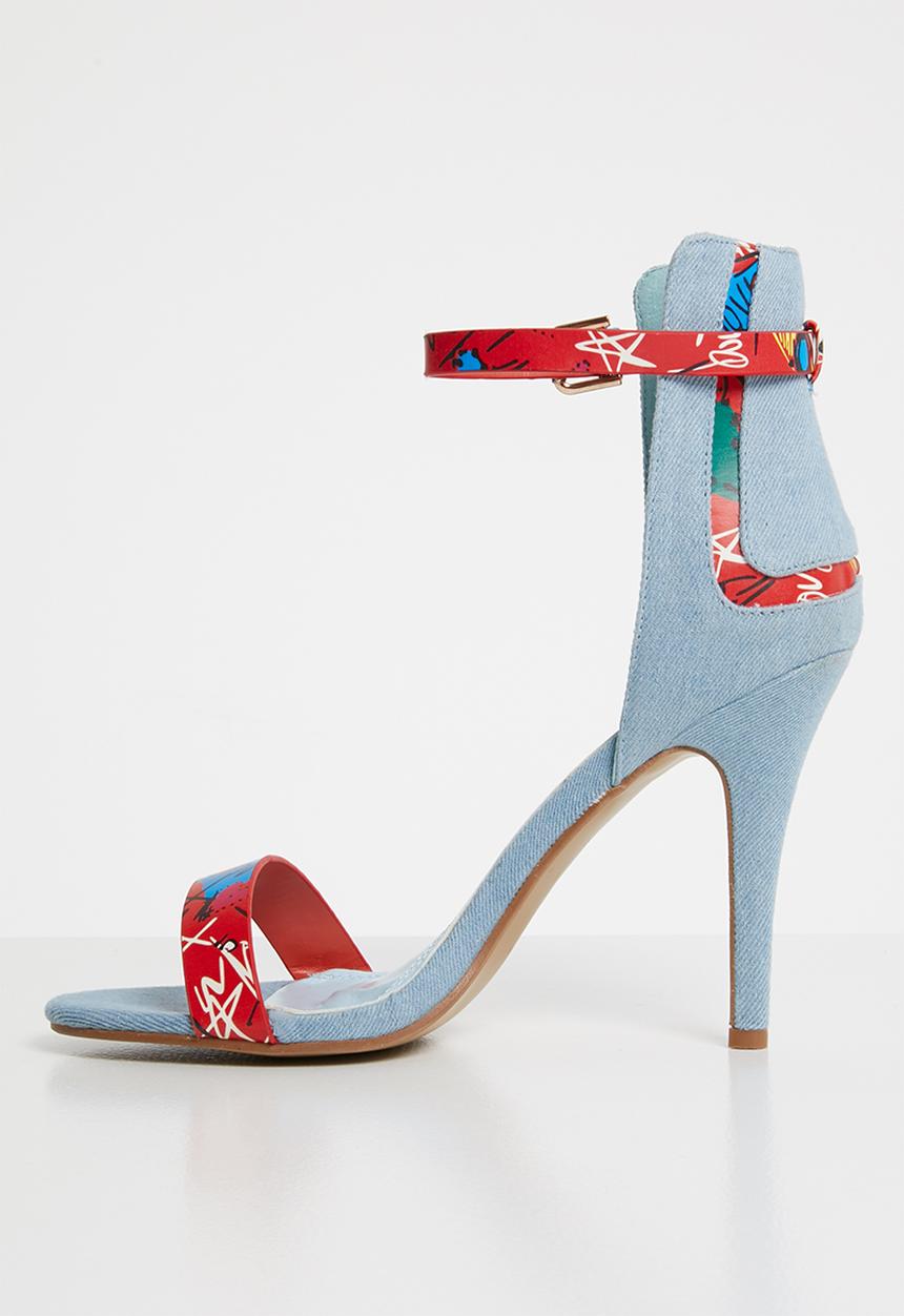 Dolce Vita - Nolan ankle strap heels - blue & red 