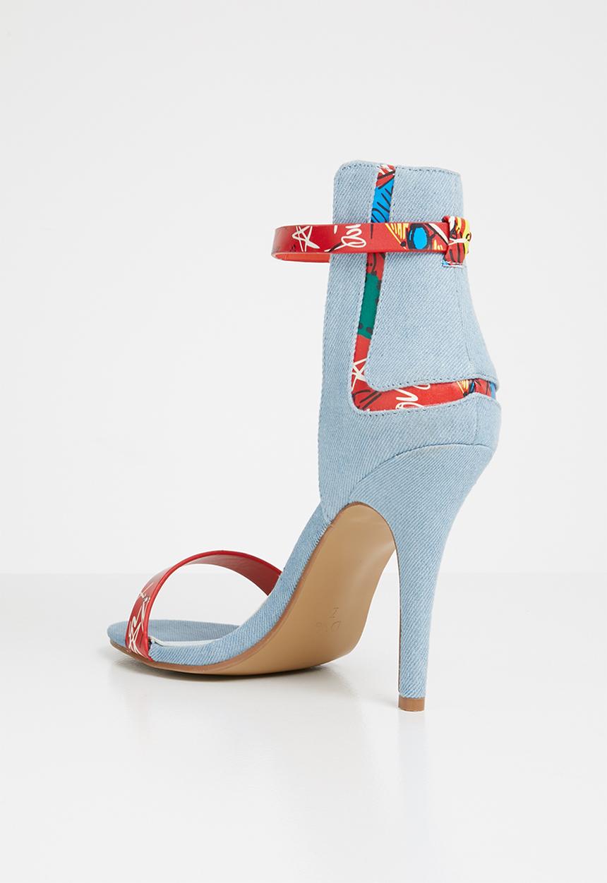 Dolce Vita - Nolan ankle strap heels - blue & red 