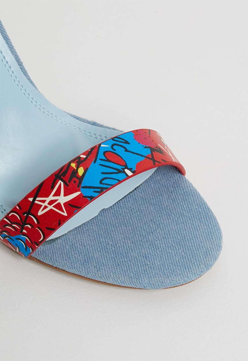 Dolce Vita - Nolan ankle strap heels - blue & red 