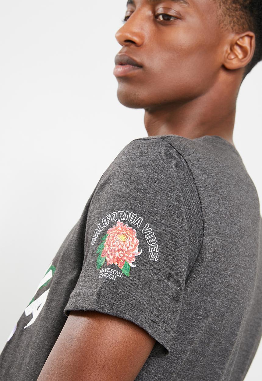 Brave Soul - Tap sell short sleeve tee - charcoal