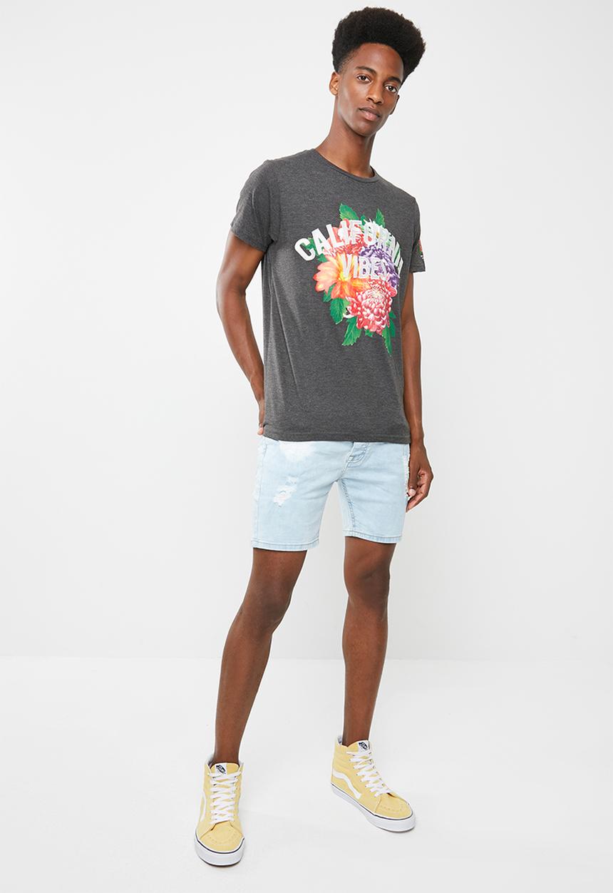 Brave Soul - Tap sell short sleeve tee - charcoal