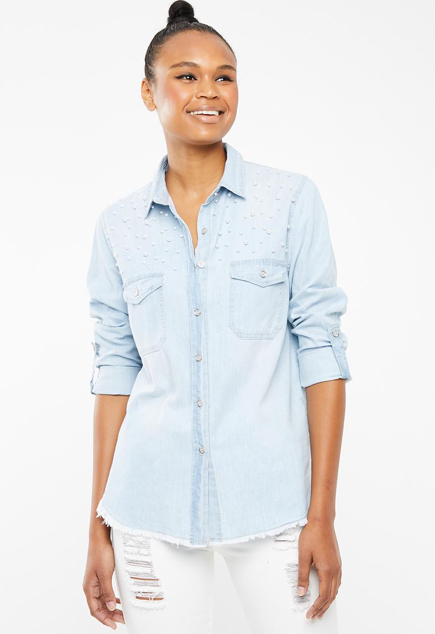 Revenge - Pearl denim shirt - blue
