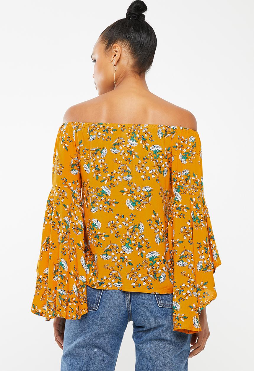 Revenge - Floral off-shoulder top - yellow