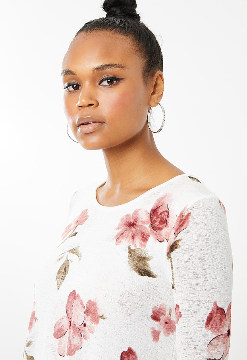 Revenge - Double layer floral top - cream