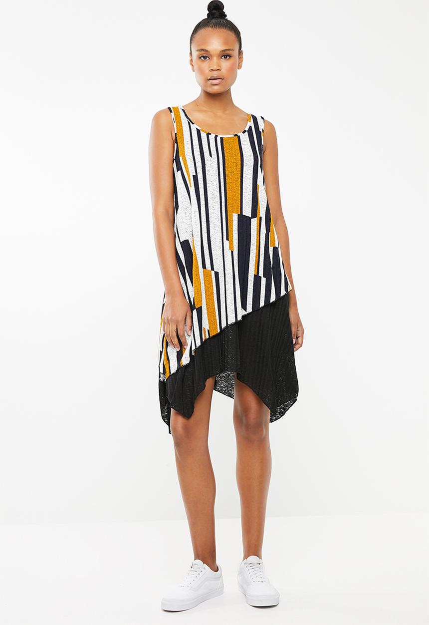 Revenge - Abstract printed double layer blouse - yellow