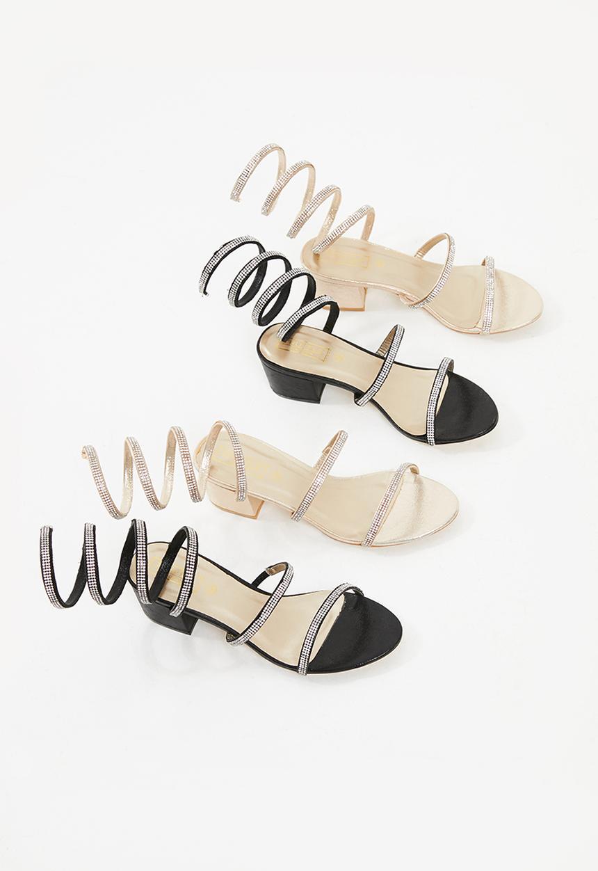 Truffle - Embellished wraparound sandals - black