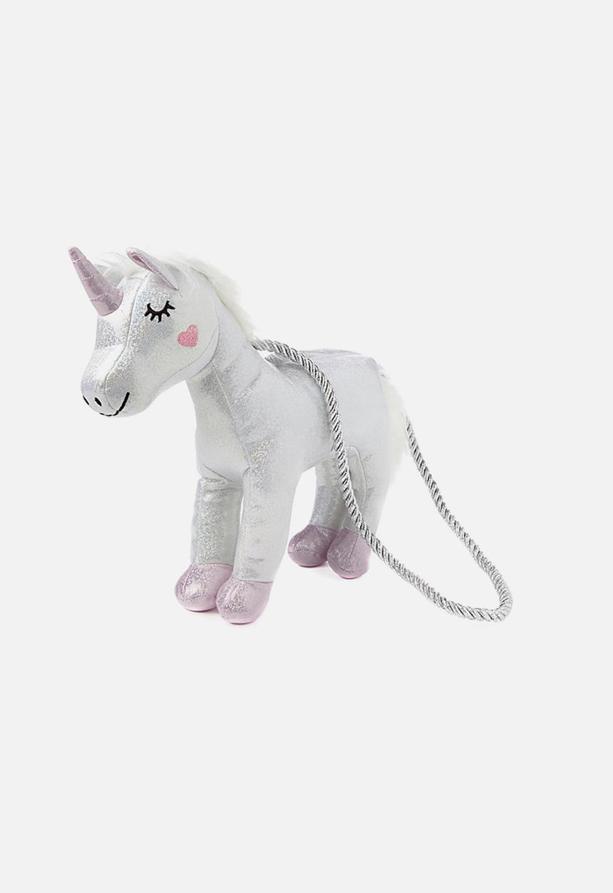 Cotton On - Plush animal bag unicorn - white