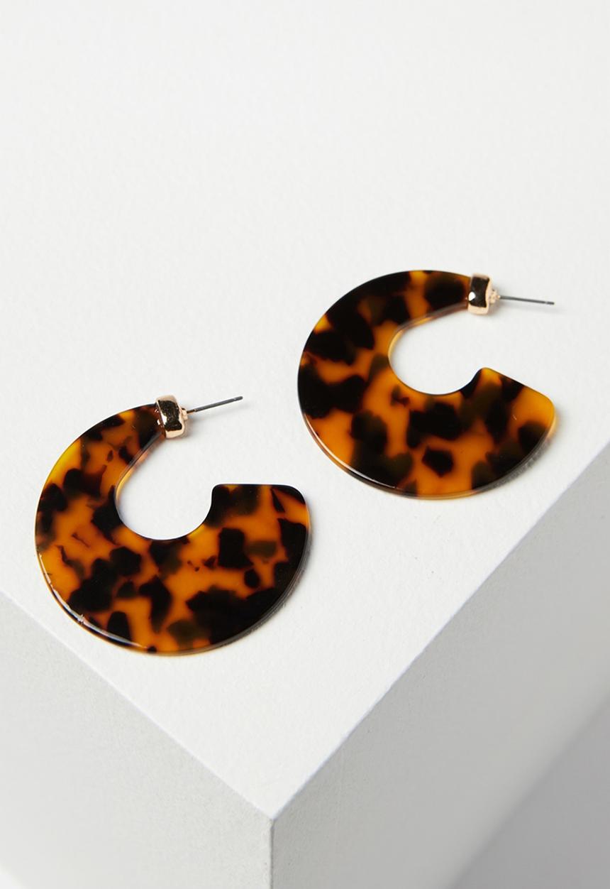 Cotton On - Adelaide earrings - brown & black 
