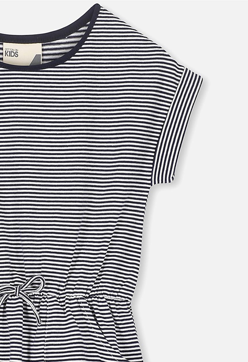 Cotton On - Sibella short sleeve dress - navy & white
