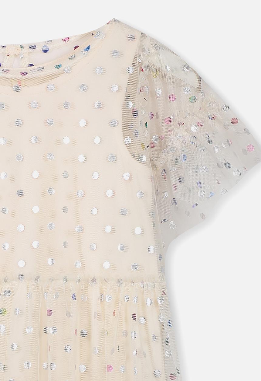 Cotton On - Indra tulle dress - peach & silver