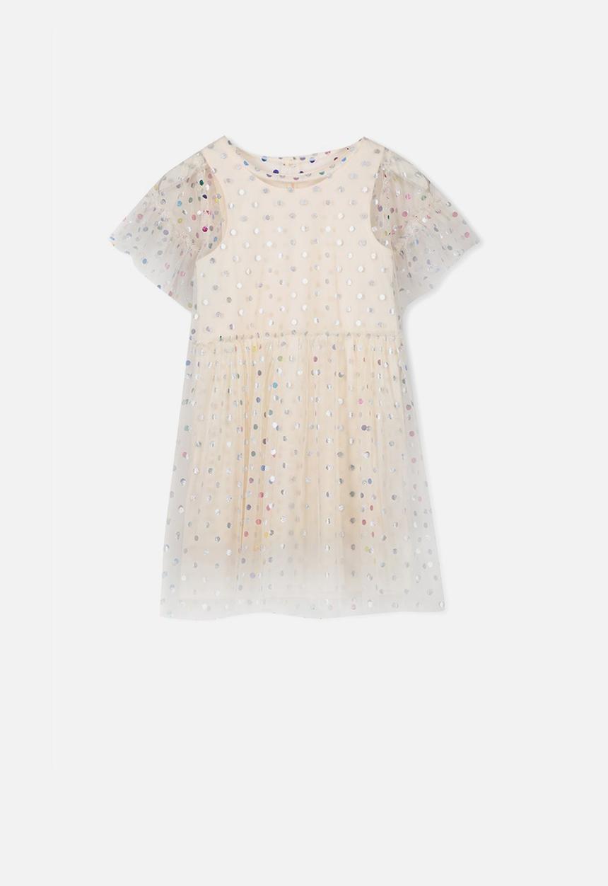 Cotton On - Indra tulle dress - peach & silver