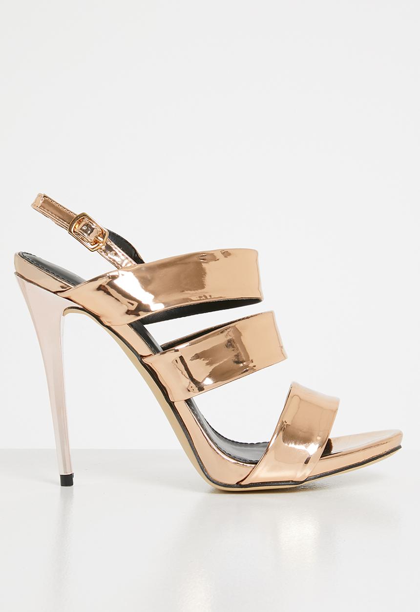 SISSY BOY - Metallic slingback heels - rose gold