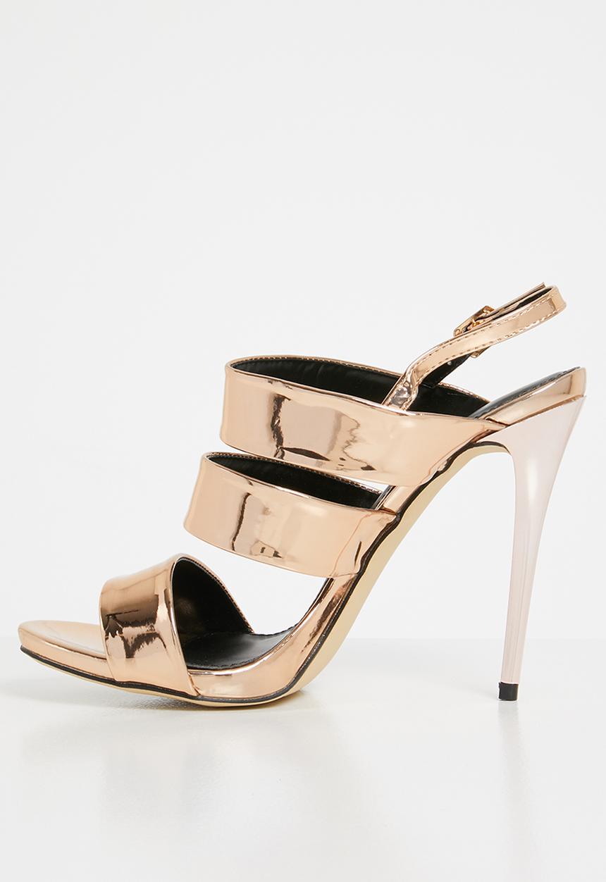 SISSY BOY - Metallic slingback heels - rose gold