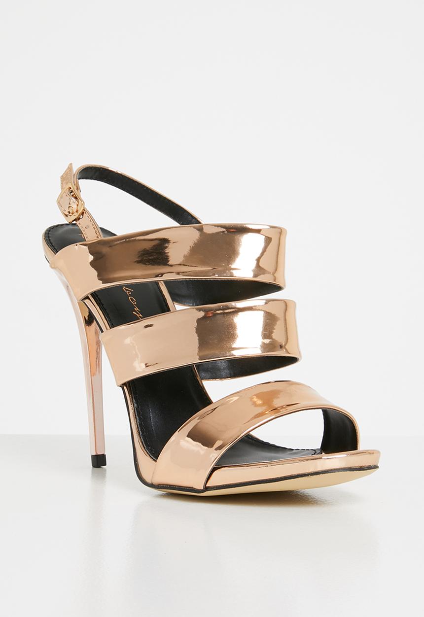 SISSY BOY - Metallic slingback heels - rose gold
