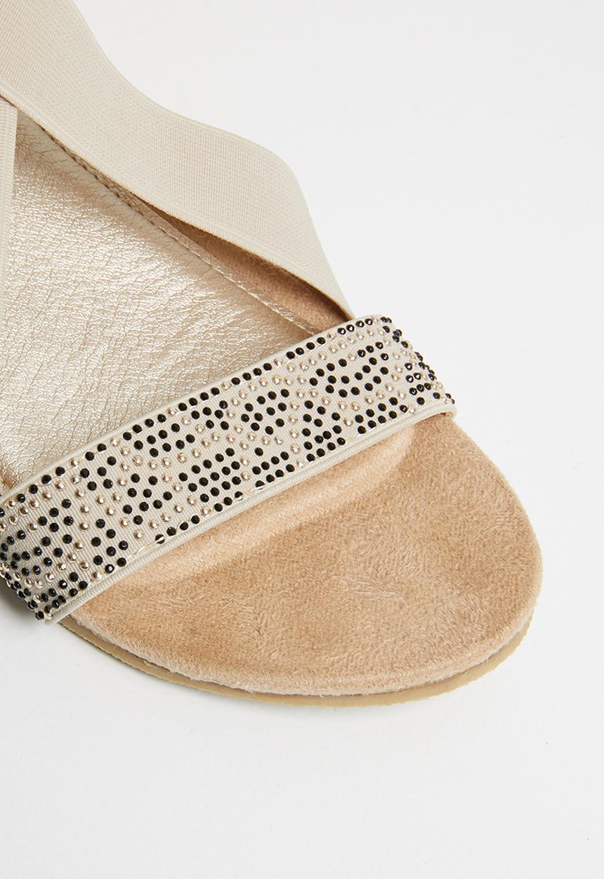Sarah J - Stud detail wedges - beige