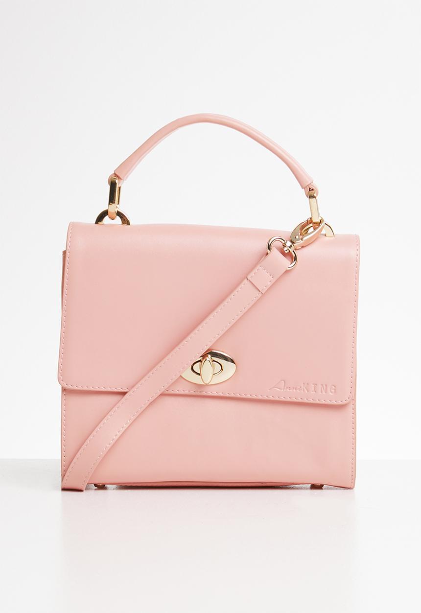 Anni King - Sweet pea leather square frame handbag - pink